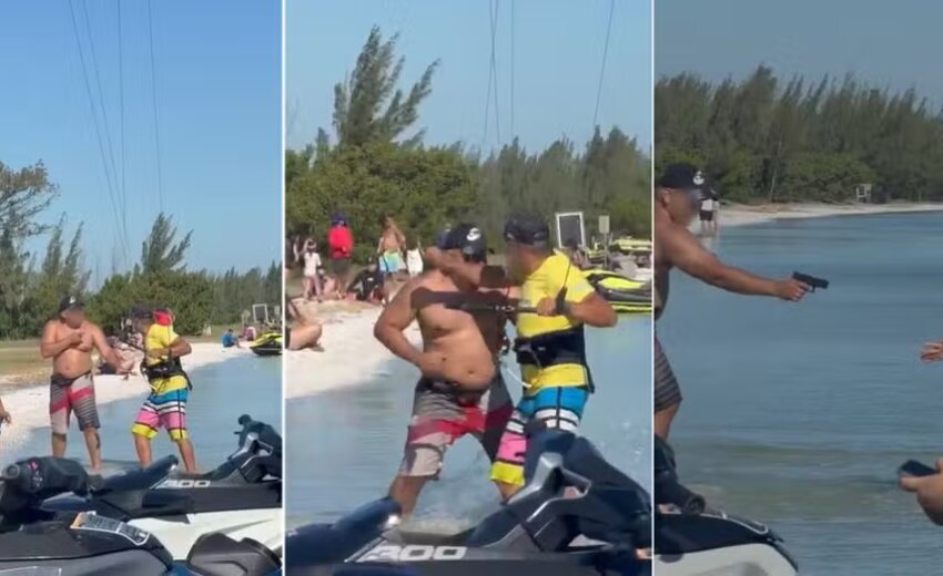 Banhista aponta arma para kitesurfista em Arraial do Cabo e disparo falha
