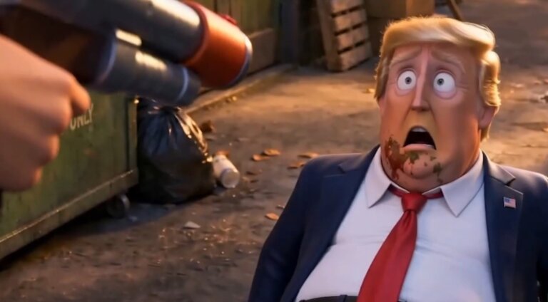 ira-divulga-animacao-de-guerra-com-trump-baleado-apos-nova-ameaca-dos-eua