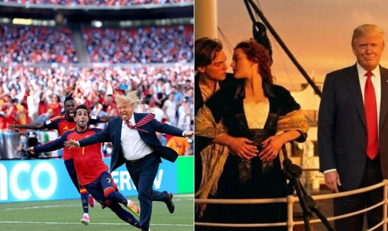 trump-vira-piada-apos-invadir-comemoracao-da-espanha-na-copa;-veja-os-memes