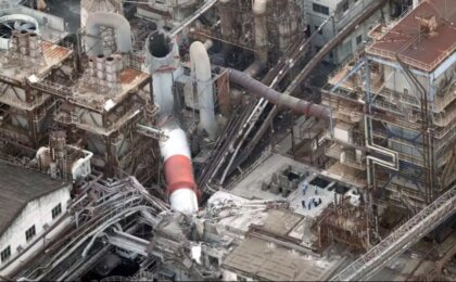 em-fabrica-de-papel-no-japao,-queda-de-torre-apos-terremoto-deixa-trabalhadores-desaparecidos