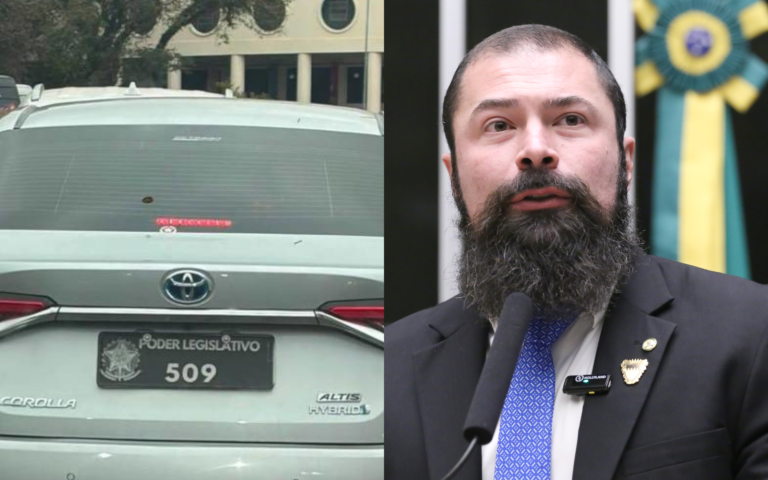 em-convencao-de-flavio,-carro-com-placa-ligada-a-gabinete-de-deputado-do-pl-chama-atencao