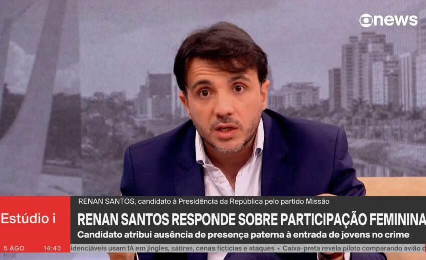 Renan Santos é destroçado por jornalistas da GloboNews após falas machistas