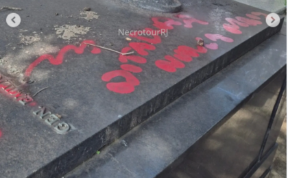 tumulo-de-ditador-do-regime-militar-e-vandalizado-no-cemiterio-sao-joao-batista,-no-rio