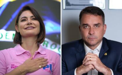 michelle-e-flavio-se-reencontram-apos-briga-para-primeira-gravacao-eleitoral-juntos