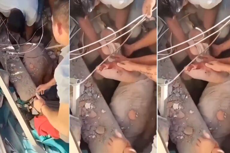 mae-e-bebe-sao-resgatados-apos-terremoto-na-colombia